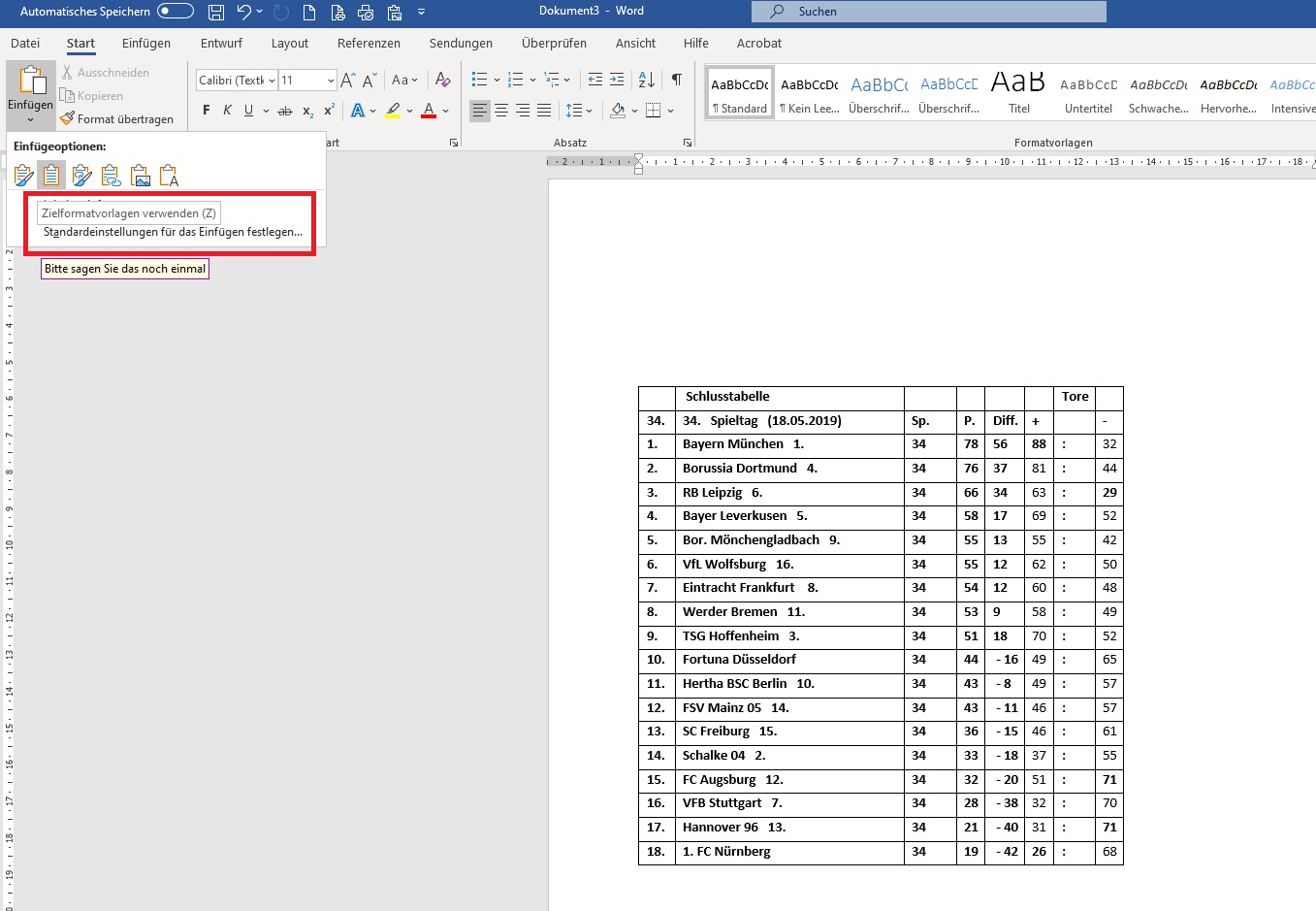 Einfach und schnell Tabellen und Diagramme aus Excel in Word einfügen